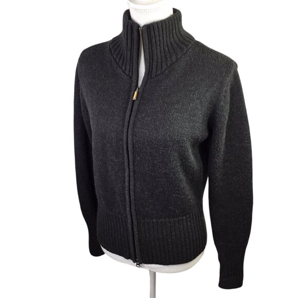 Smartwool 100% Merino Wool Cardigan Sweater Gray Full Zip Women's Size M - Picture 2 of 9